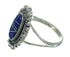 Silver Southwest Lapis Inlay Ring Size 7-1/4 AX88152